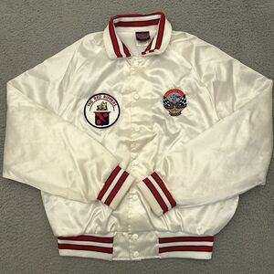 Vtg‎ 1993 Reno Air Race Checkered Flag Club Bomber Jacket Medium Lightweight USA